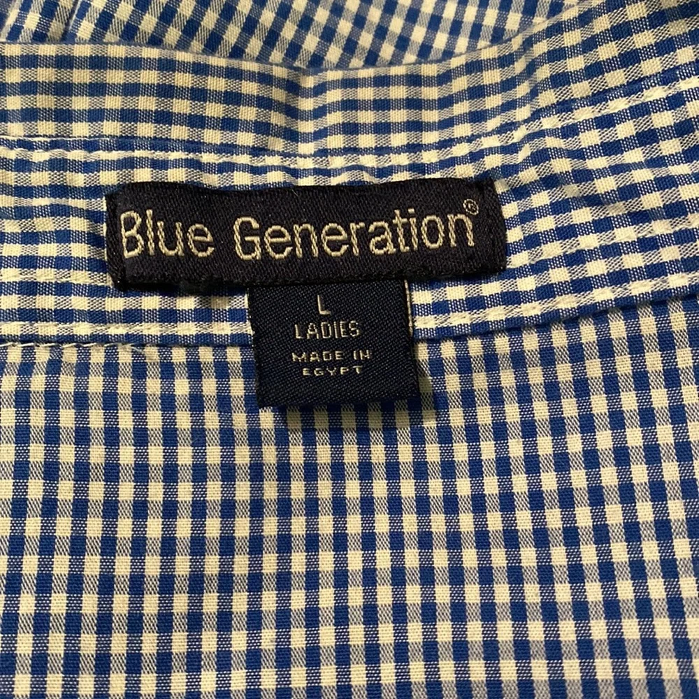 Blue Generation plaid V-neck button down shirt - Picture 9 of 10
